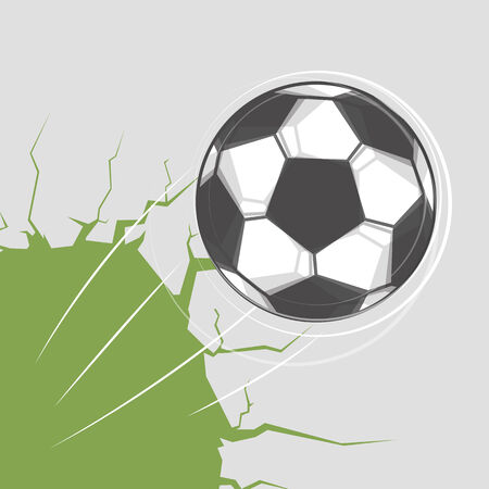 Soccer ball goes through the wallのイラスト素材