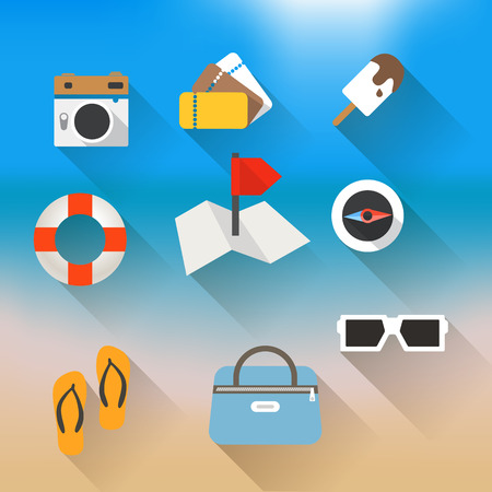 Vacation travelling concept  Flat design illustrationのイラスト素材