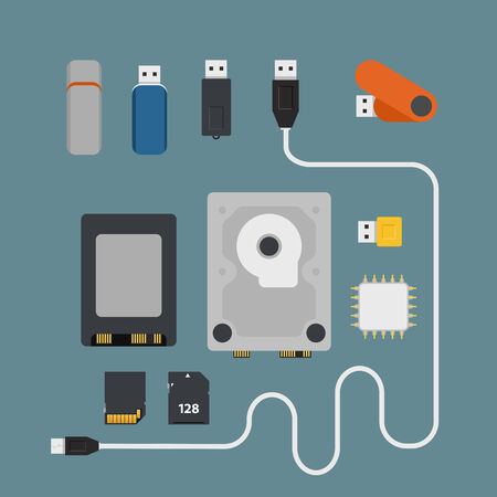 Different memory storage devicesのイラスト素材