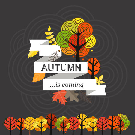 Autumn is coming. Illustration conceptのイラスト素材