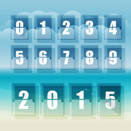 White couter icons clip-art on color background. Design elementsのイラスト素材
