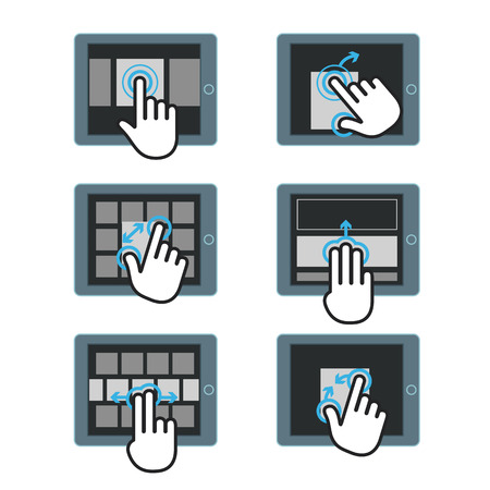 Basic human gestures using modern digital devices のイラスト素材