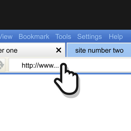 Opened browser window template with the cursor