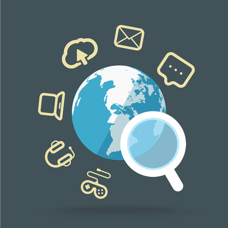 Searching information concept with magnifying glassのイラスト素材