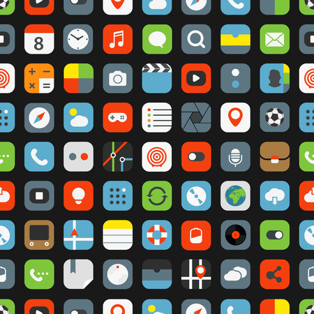 Color interface icons seamless background. Design elementsのイラスト素材