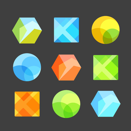 Color labels with patterns. Design elementsのイラスト素材