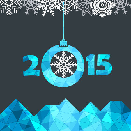 New Year greeting card with snowflakesのイラスト素材