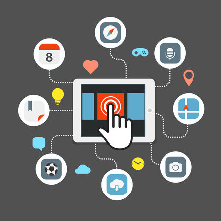 Web browser information transfer conceptのイラスト素材