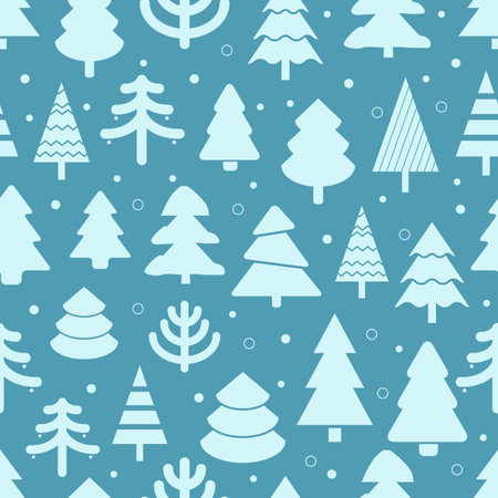 Abstract christmas trees seamless background. Design elements