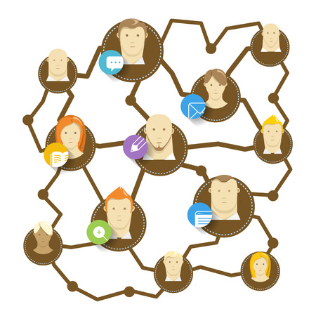 Modern social media network conceptのイラスト素材