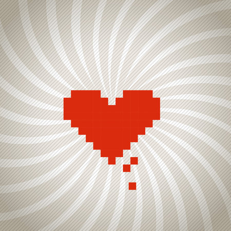 Vintage spiral background with a red heartのイラスト素材