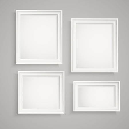Different picture frames on the wall. Place your textのイラスト素材