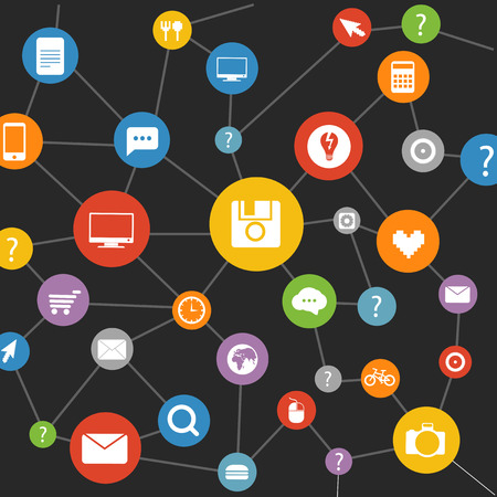 Abstract modern network scheme. Flat design elementsのイラスト素材