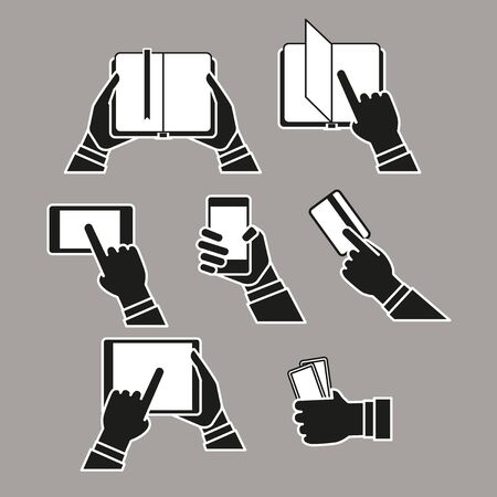 Information fransfer concept silhouettes clip-art. Simple line designのイラスト素材