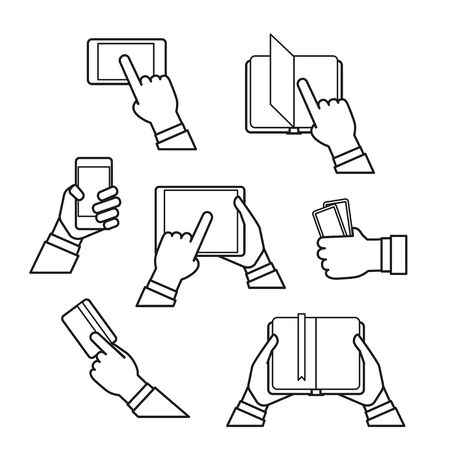Information fransfer concept icons clip-art. Simle line designのイラスト素材