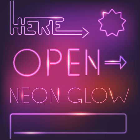 Glowing neon elementsのイラスト素材