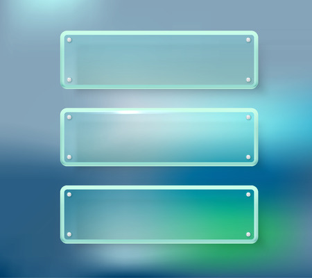 Advertising glass boards on blured background. Place your textのイラスト素材