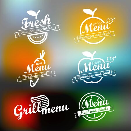 Different menu labels design set. Vector lineart conceptのイラスト素材