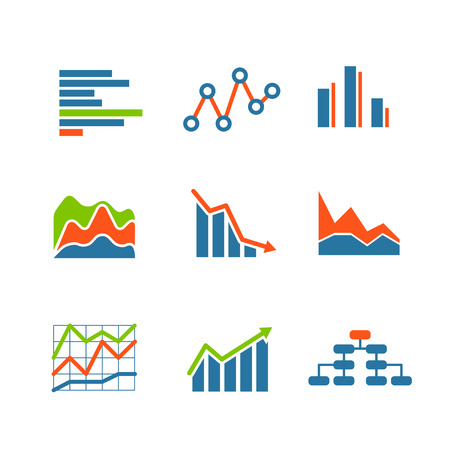 Different graphic business ratings and charts. infographic elementsのイラスト素材