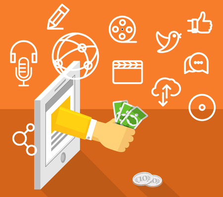 Modern technology business. Social media conceptのイラスト素材