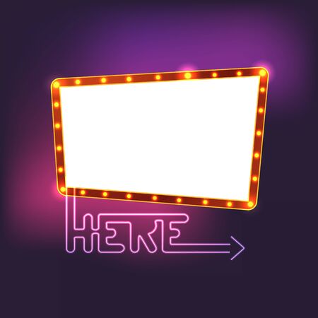 Glowing vintage board. Template for a textのイラスト素材