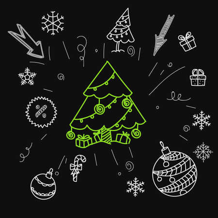Christmas sale doodle elementsのイラスト素材
