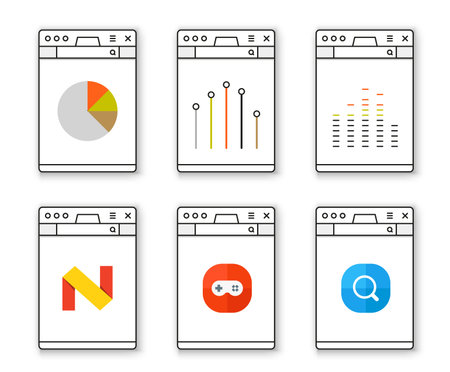 Browser window template with different content. Past your content into it