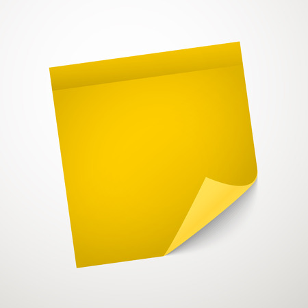 Blank yellow sticker with bending cornerのイラスト素材