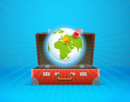 Travel bag vector illustration. Vacation conceptのイラスト素材