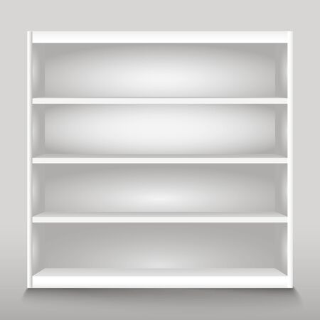 Empty shelves vector illustration. Template for a contentのイラスト素材