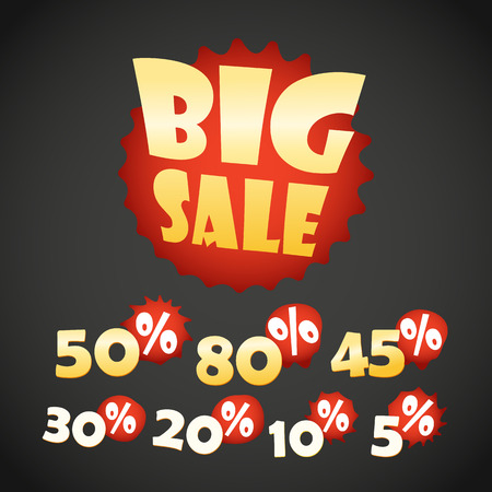 Different shopping discount tagsのイラスト素材