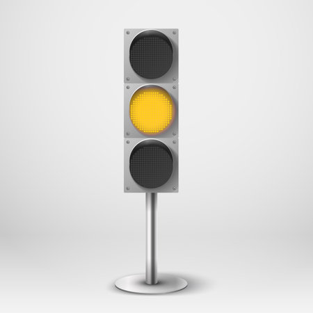 Traffic light vector illustration. Yellow diod traffic light. Template for designのイラスト素材
