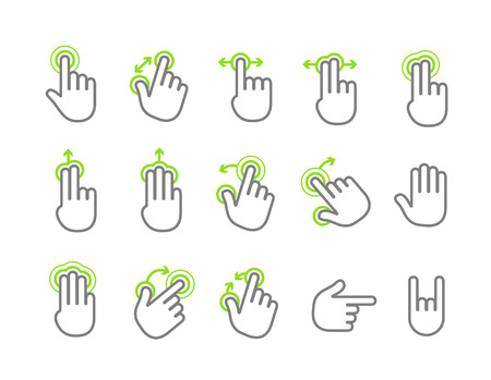 Basic human gestures using modern digital devicesのイラスト素材