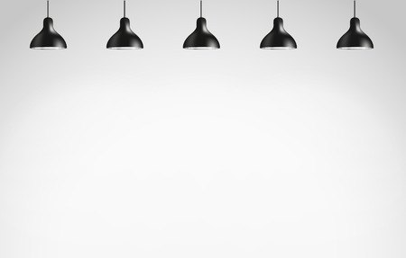 Photorealistic bright wall with projectors. Presentation vector templateのイラスト素材