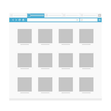 Opened browser window template. Past your content into it. vector empty browser mockupのイラスト素材