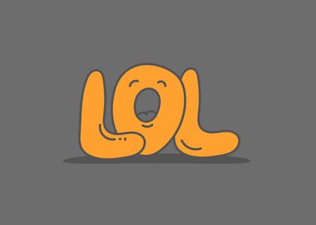 Color letters vector illustration. LOL conceptのイラスト素材