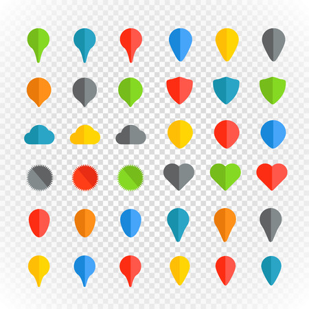 Navigation pins color collection on transparent backgroundのイラスト素材