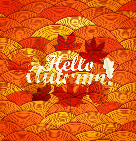 Hello autumn conceptのイラスト素材