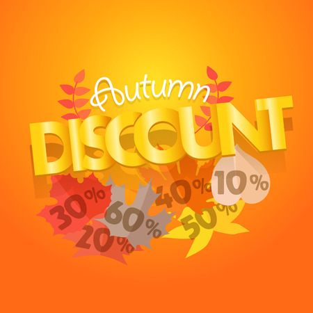 Autumn sale advirtising banner. Shopping special offer template. Autumn discountのイラスト素材