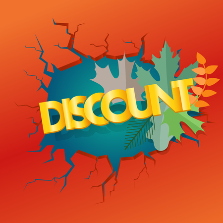 Shopping special offer template. Fall discountのイラスト素材