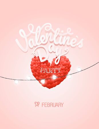 Happy valentines day wishes. Valentines day party posterのイラスト素材