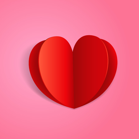 Abstract paper origami valentines greeting card. Template for a textのイラスト素材