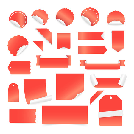 Paper stickers and labels isolated on white background. Vector clip-art. Template for a textのイラスト素材