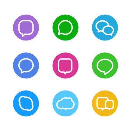 Different color web icons. Social media pictograms templateのイラスト素材