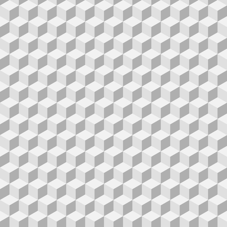 Abstract background of grey cubes. Vector seamless patternのイラスト素材