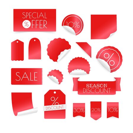 Different shopping discount banners isolated on white background. Vector clip-artのイラスト素材