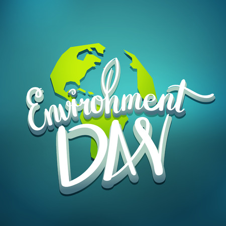 World environment day hand lettering design. Vector illustrationのイラスト素材