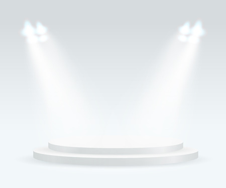 Bright stage with spot lights. Template for a contentのイラスト素材