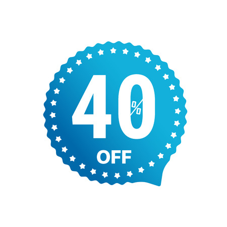Sale banner vector label isolated on white. 40 percent off stickerのイラスト素材