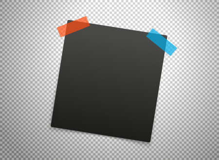 Black frames isolated on transparent background. Vector mockupのイラスト素材